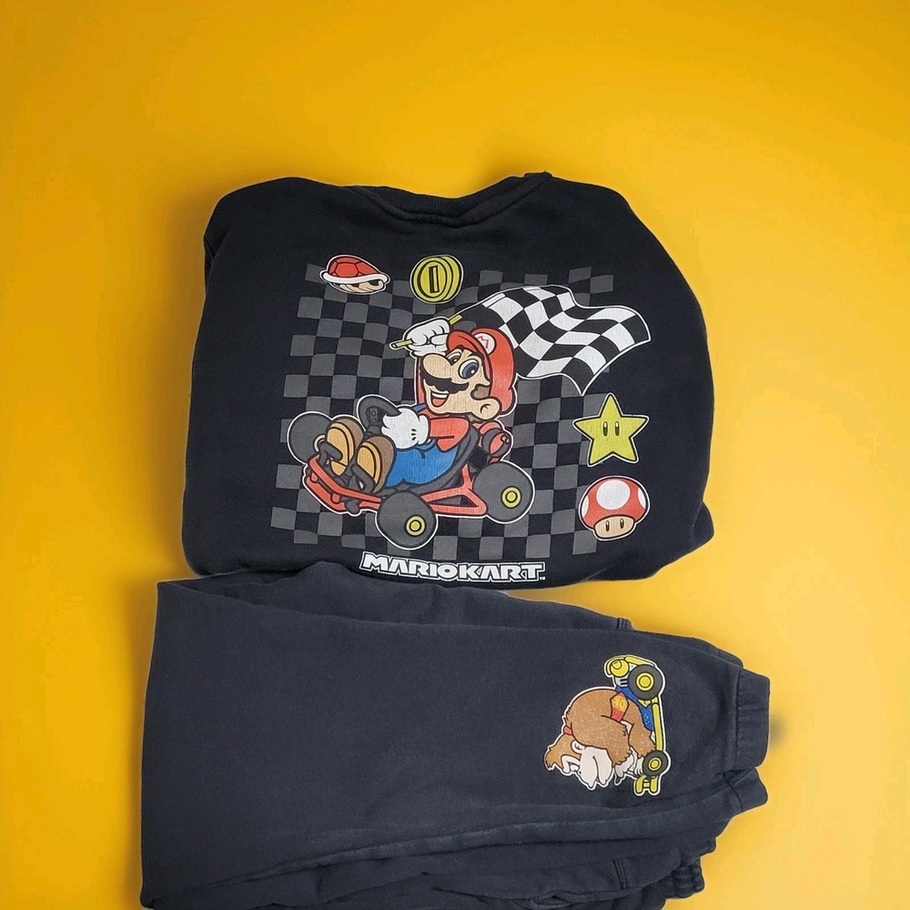 Zara Kids Nintendo‎ Mario Kart 2pc Set Black Sweatshirt/Joggers Size 11-12 cm152